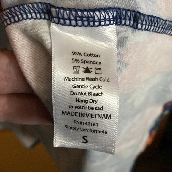 LuLaRoe high low dress navy with orange floral design small cotton spand… - Picture 4 of 4